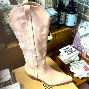 Pink high boots